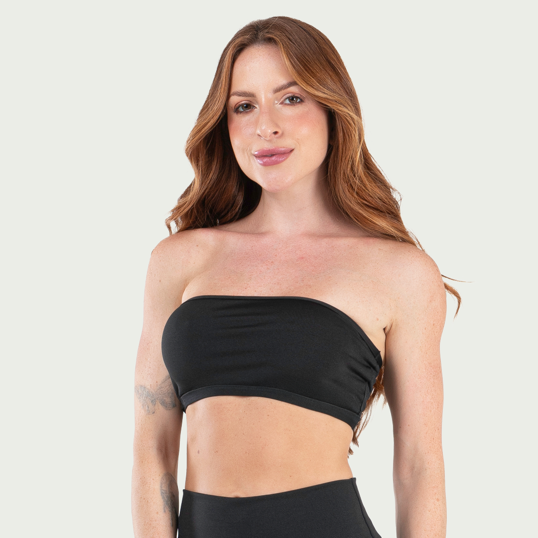 Top faixa Sem Bojo Suplex Feminino Preto