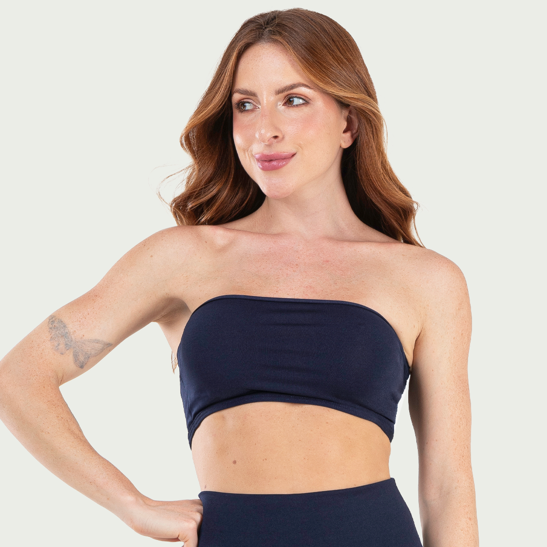 Top faixa Sem Bojo Suplex Feminino Marinho