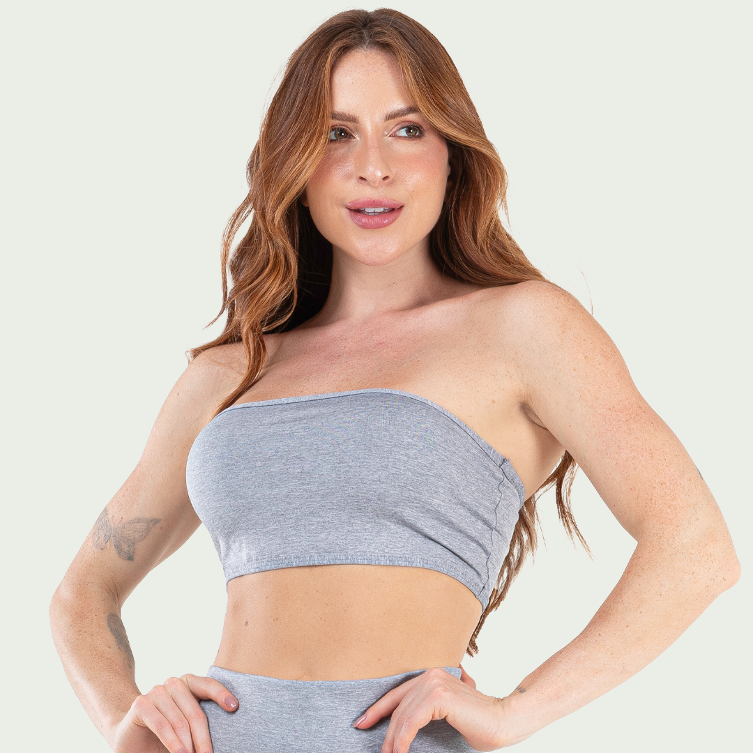 Top faixa Sem Bojo Suplex Feminino Mescla