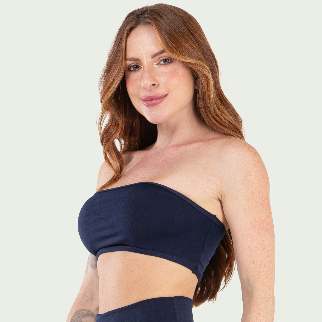 Top faixa Sem Bojo Suplex Feminino Marinho