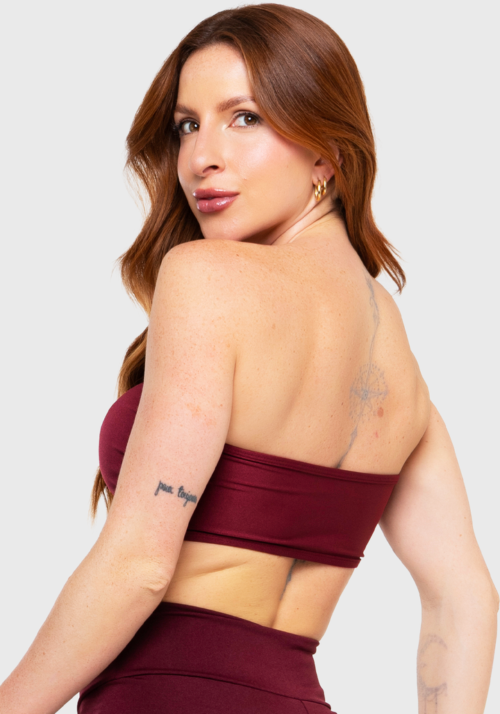 Top faixa Sem Bojo Suplex Feminino Rubro