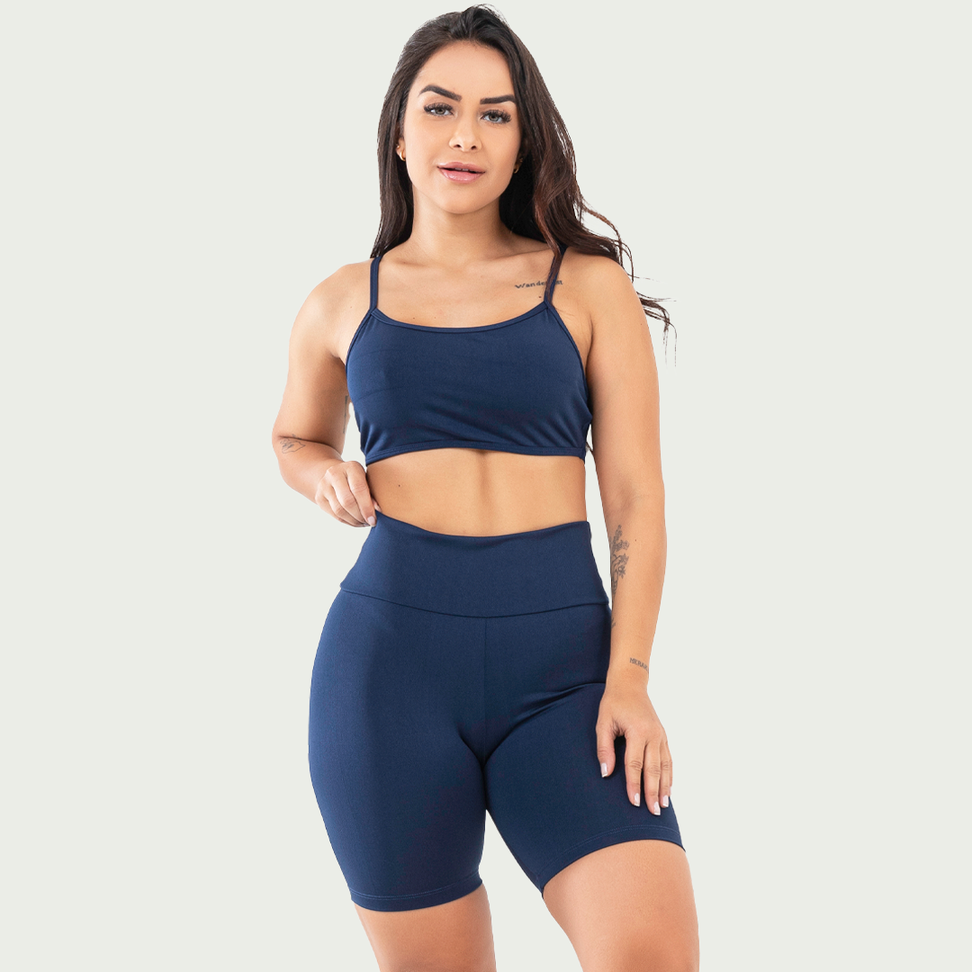 Conjunto Academia Top Alcinha Básico Marinho