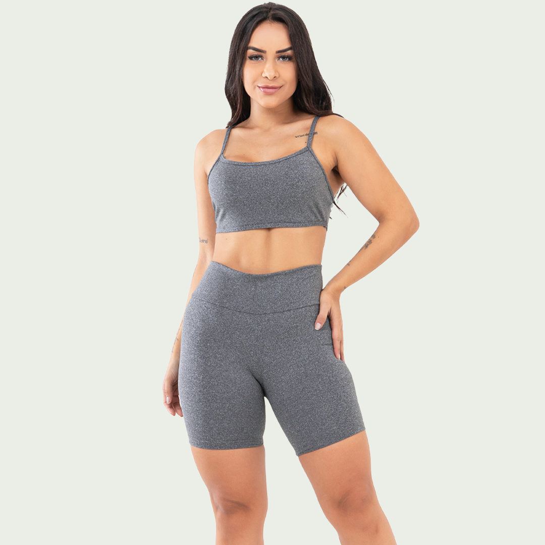 Conjunto Academia Top Alcinha Básico Mescla