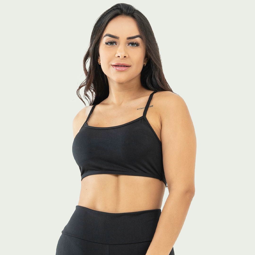 Top Alcinha Básico Sem Bojo Preto