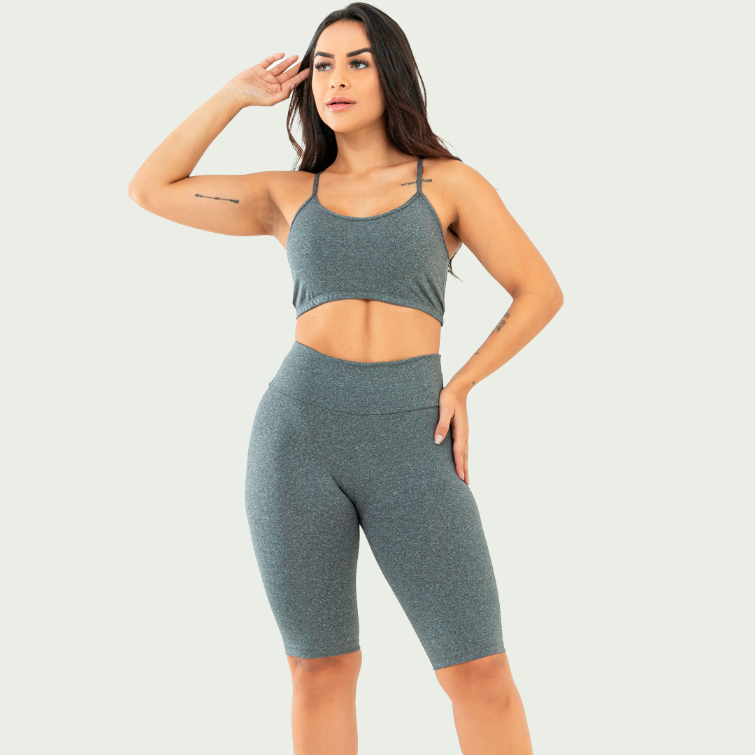 Conjunto Bermuda e Top Nadador Básico Mescla