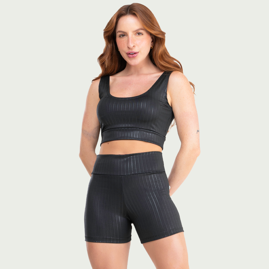 Conjunto Blackout Feminino Short e Top Preto