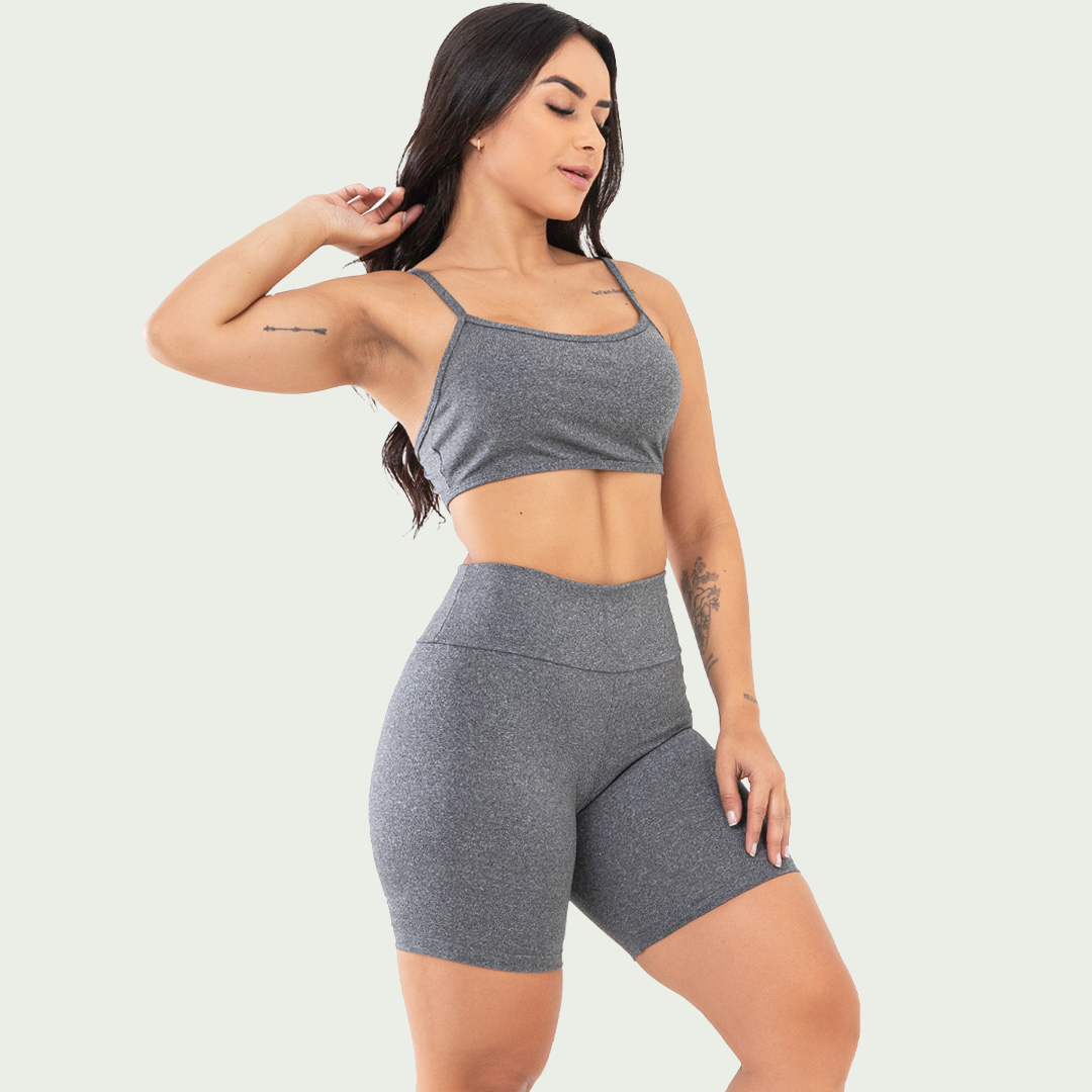 Conjunto Academia Top Alcinha Básico Mescla