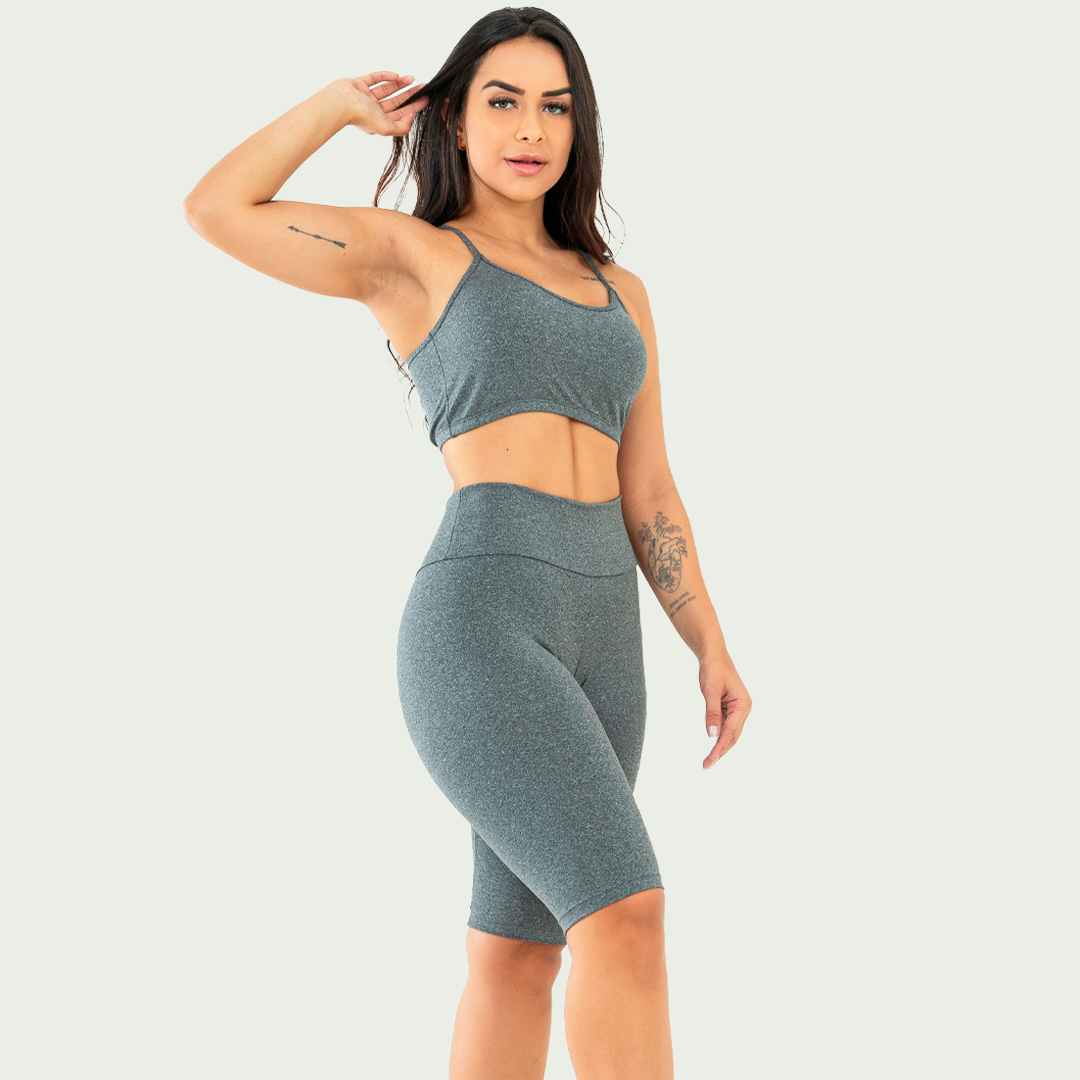 Conjunto Bermuda e Top Nadador Básico Mescla