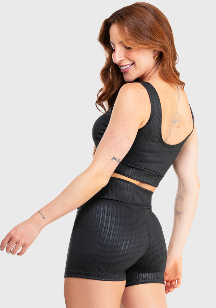 Conjunto Blackout Feminino Short e Top Preto