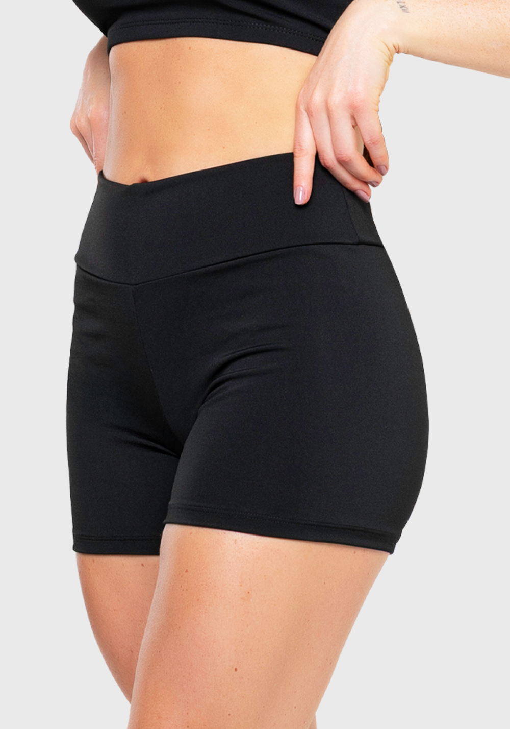 Short Curto Cintura alta Fitness Feminino Academia Preto