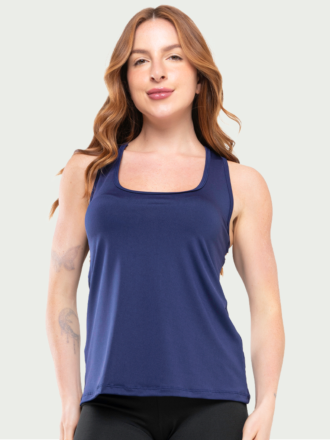 Regata Fitness Nadador Básica Feminina Azul Marinho