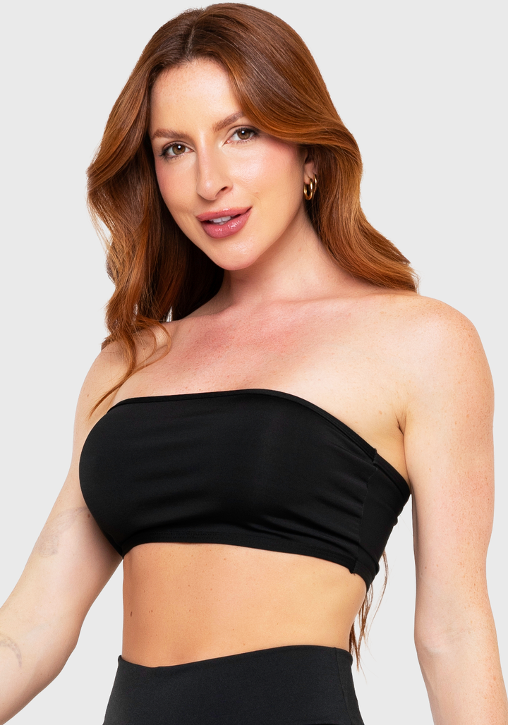 Top faixa Sem Bojo Suplex Feminino Preto