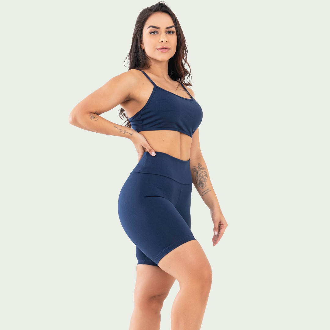 Conjunto Academia Top Alcinha Básico Marinho