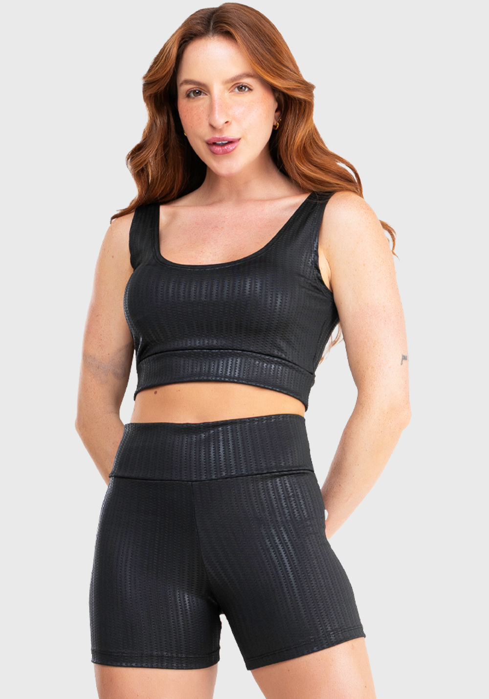 Conjunto Blackout Feminino Short e Top Preto