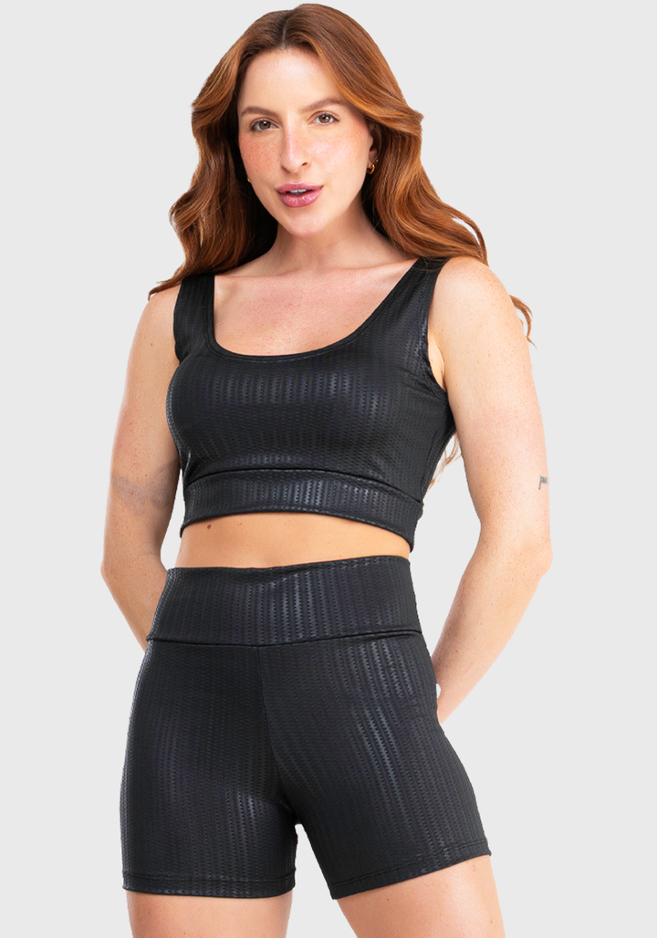 Conjunto Blackout Feminino Short e Top Preto