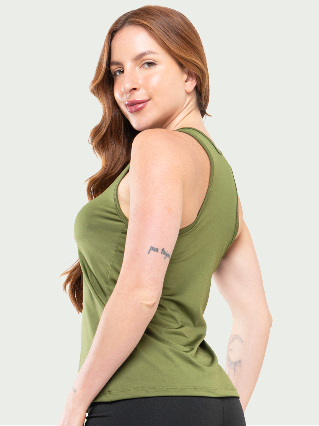 Regata Fitness Nadador Básica Feminina Verde Militar