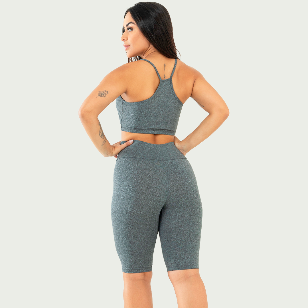 Conjunto Bermuda e Top Nadador Básico Mescla