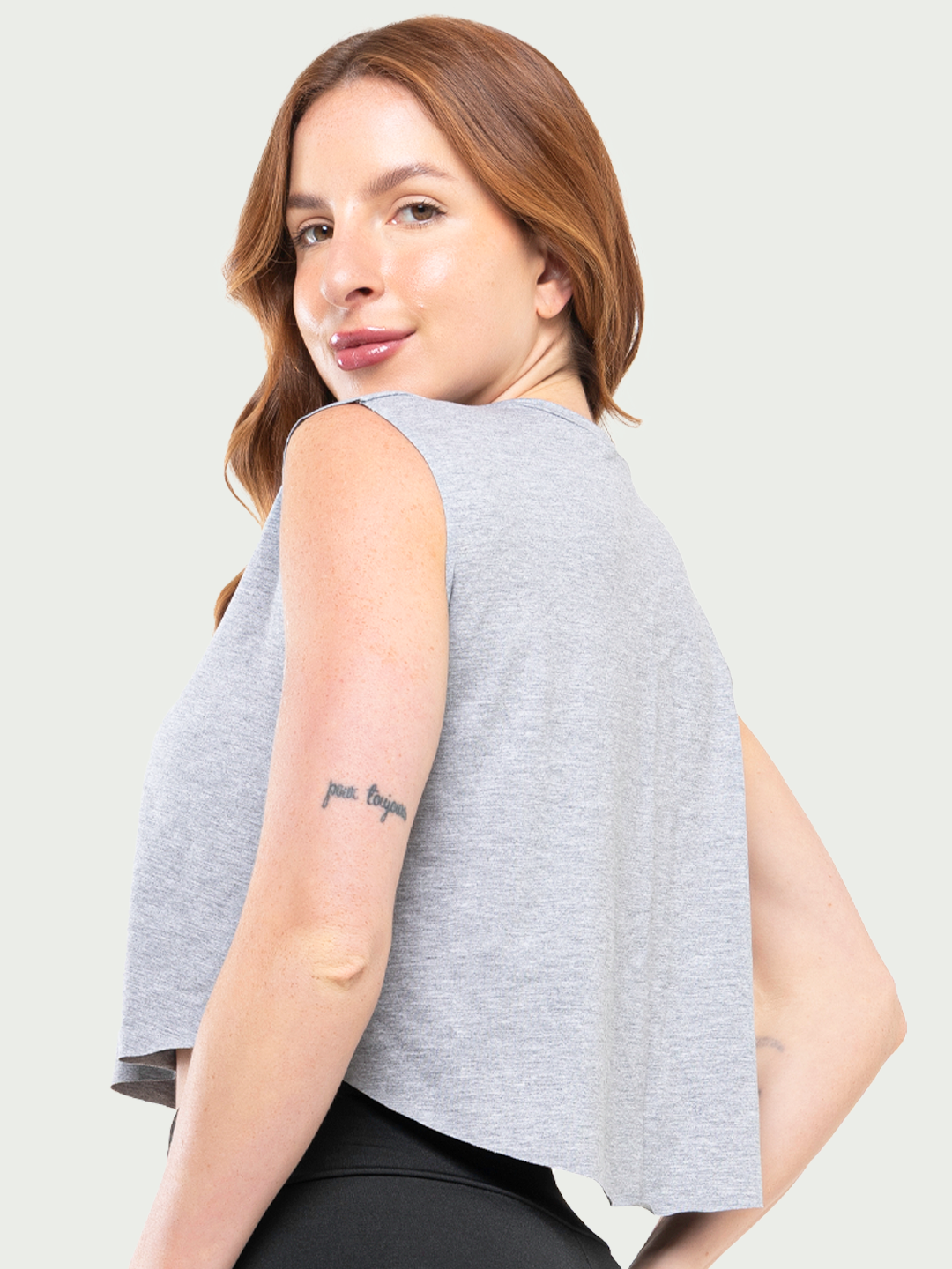 Regata Cropped Feminino Fitness Academia Mescla