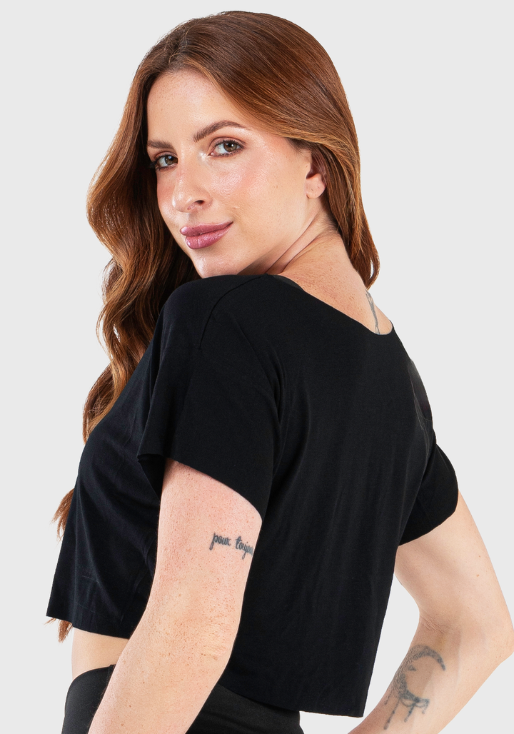 Cropped Feminino Fitness Básico Preto