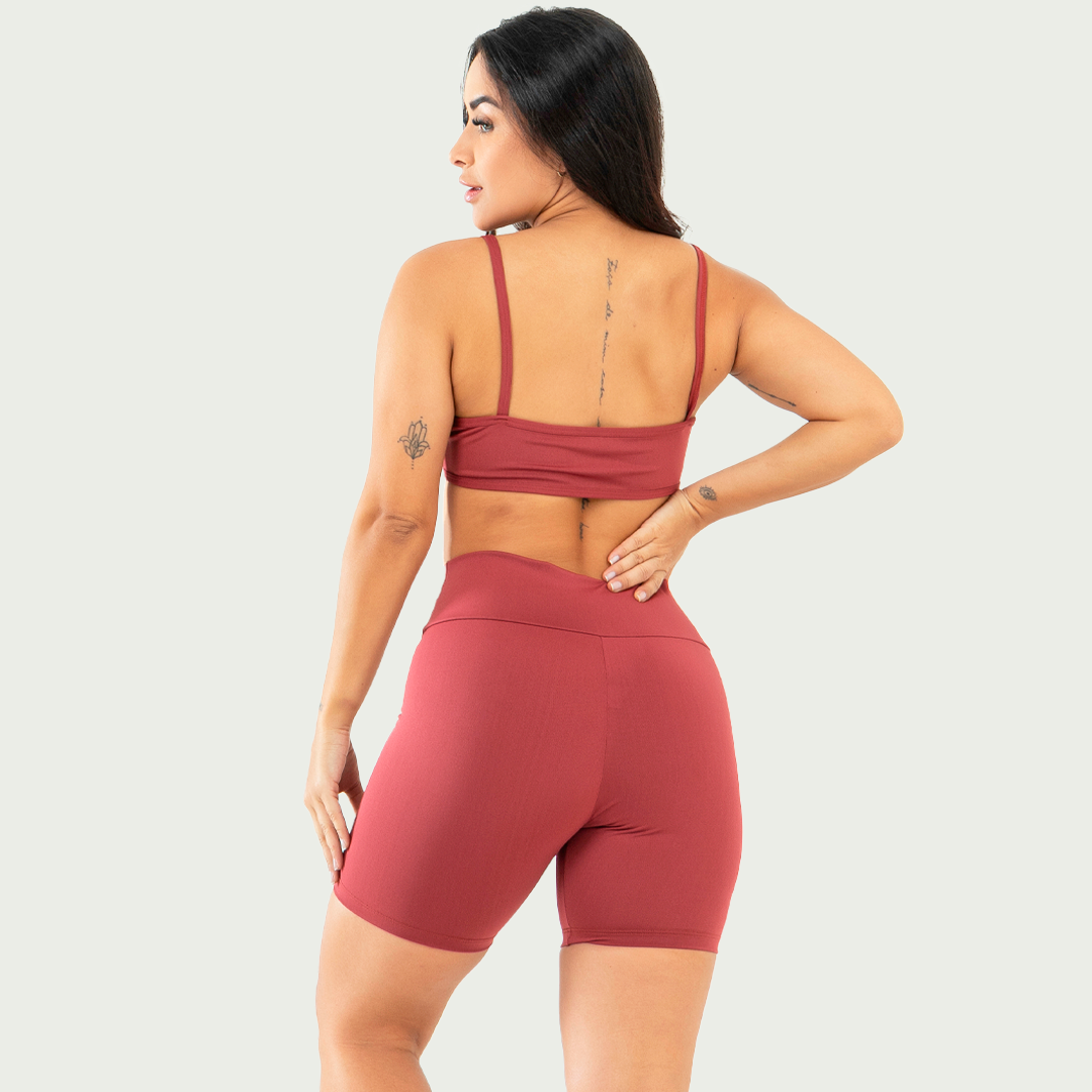 Conjunto Academia Top Alcinha Básico Rubro