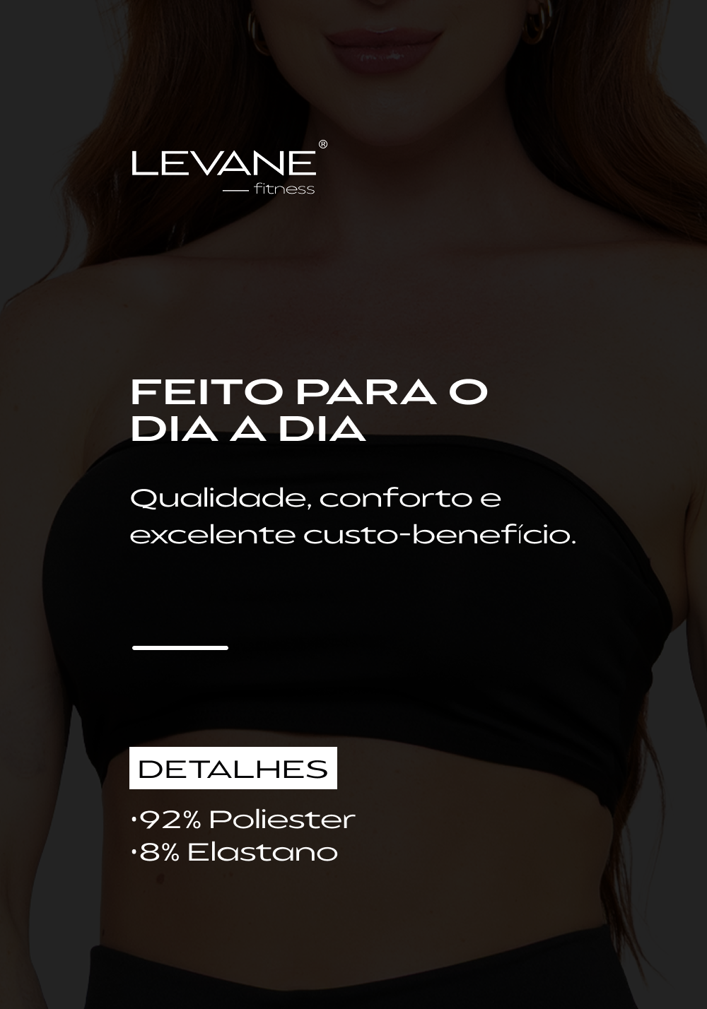 Top faixa Sem Bojo Suplex Feminino Preto