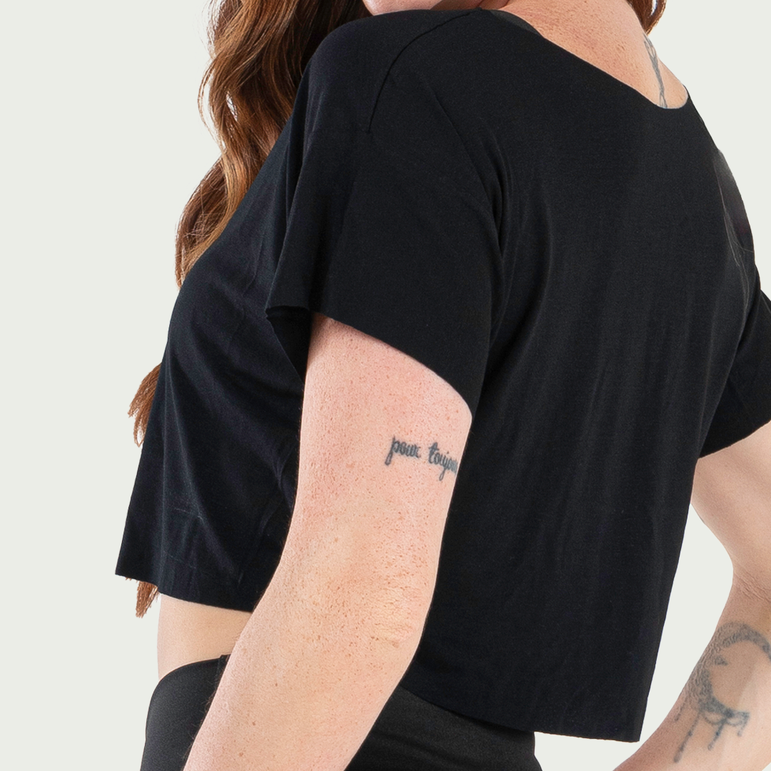 Cropped Feminino Fitness Básico Preto