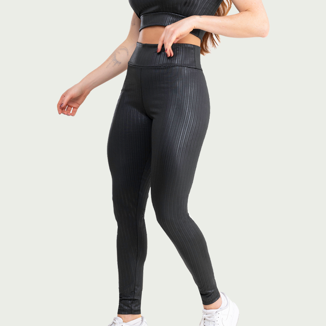 Conjunto Fitness 3D Blackout Academia Feminino Top e Calça
