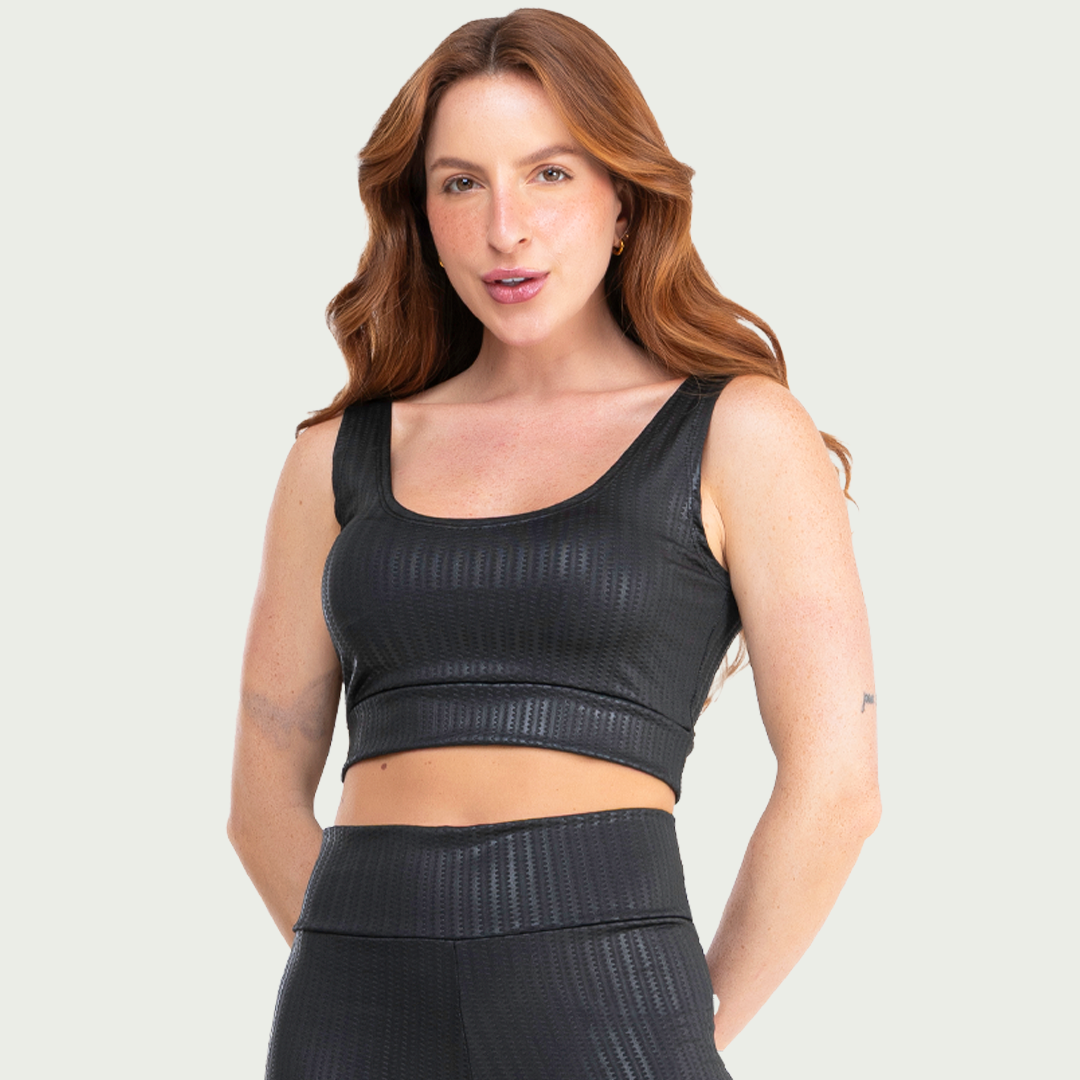 Conjunto Fitness 3D Blackout Academia Feminino Top e Calça