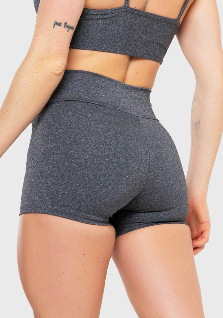 Short Curto Cintura alta Fitness Feminino Academia Mescla