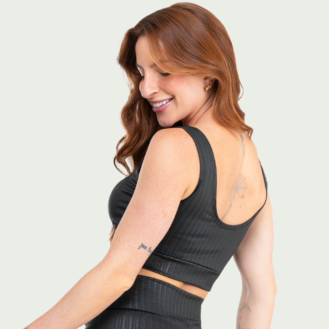 Conjunto Fitness 3D Blackout Academia Feminino Top e Calça